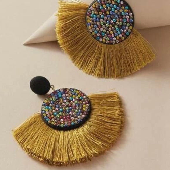 Anthropologie Jewelry - Colorful Mustard Statement Earrings